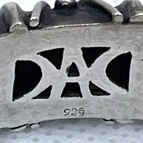 VTG Deborah Armstrong 925 Sterling Silver Hollow Dome Wrapped Wire Cuff Bracelet - Picture 2 of 16